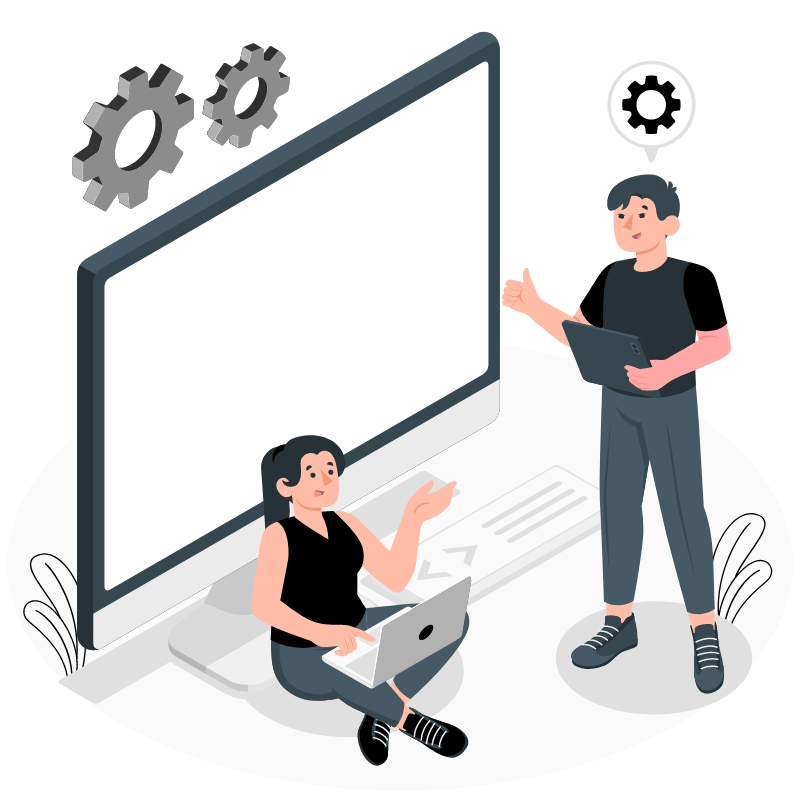 Illustration representing bespoke software development for business needs